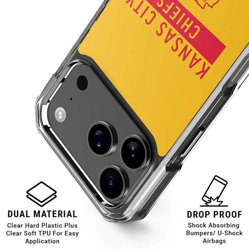 NFL Kansas City Chiefs Yellow Performance Series iPhone 18 Pro Clear Case
