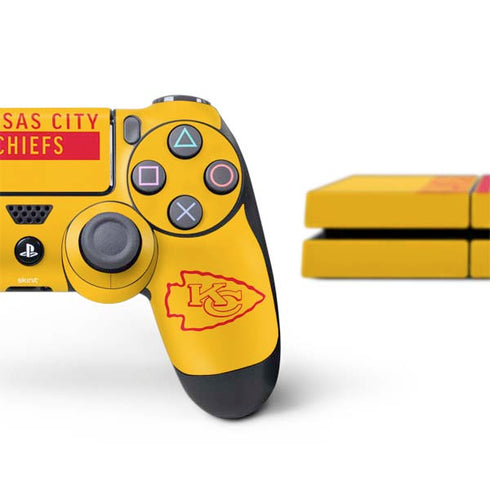 NFL Kansas City Chiefs Yellow Performance Series PS4 Console and Controller Bundle Skin