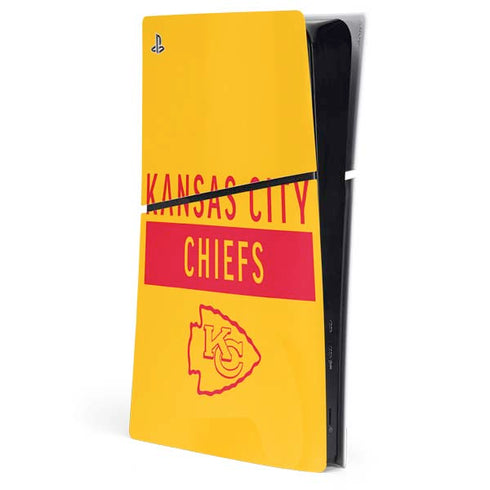 NFL Kansas City Chiefs Yellow Performance Series PS5 Slim Digital Edition Console Skin
