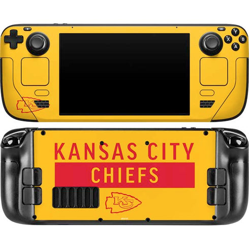 NFL Kansas City Chiefs Yellow Performance Series Steam Deck Handheld Gaming Computer OLED Skin
