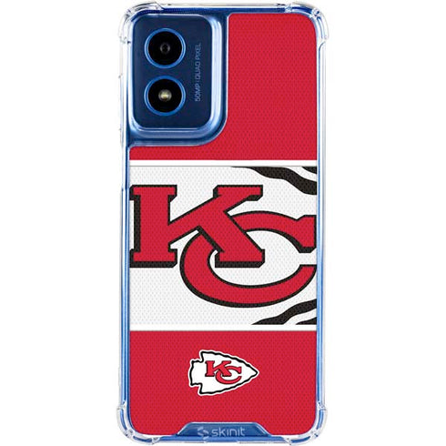 NFL Kansas City Chiefs Zone Block Moto G 5G (2024) Clear Case