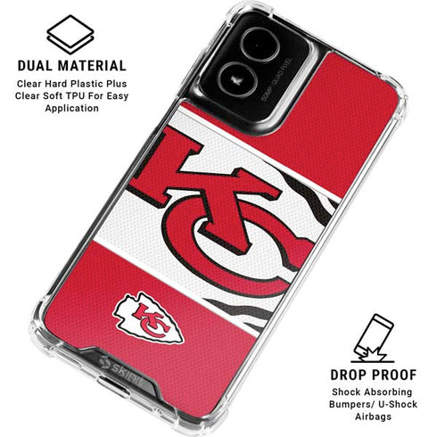 NFL Kansas City Chiefs Zone Block Moto G Power 5G (2024) Clear Case