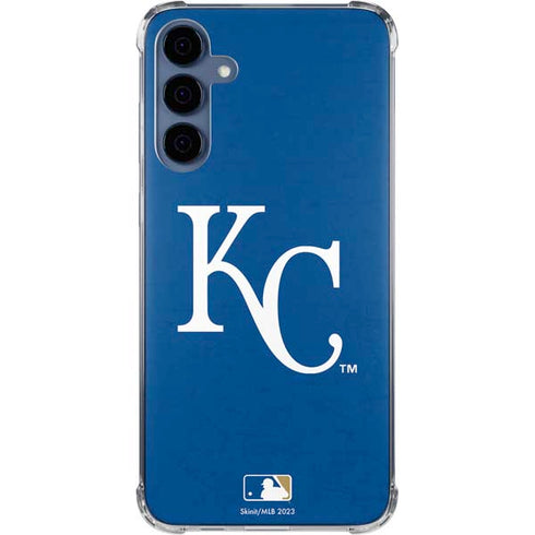 MLB Kansas City Royals - Solid Distressed Galaxy A55 5G Clear Case