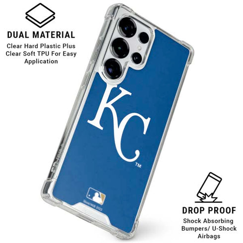 MLB Kansas City Royals - Solid Distressed Galaxy S25 Ultra Clear Case