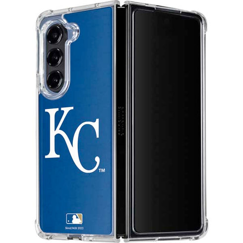 MLB Kansas City Royals - Solid Distressed Galaxy Z Fold5 5G Clear Case