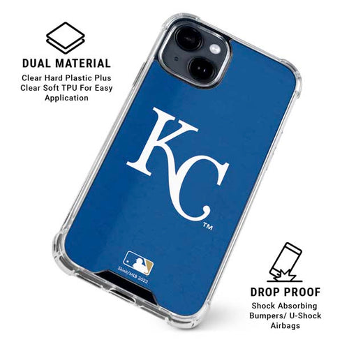 MLB Kansas City Royals - Solid Distressed iPhone 15 Clear Case