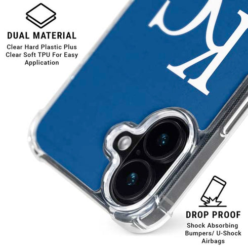 MLB Kansas City Royals - Solid Distressed iPhone 16 Plus Clear Case