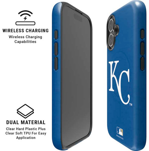 MLB Kansas City Royals - Solid Distressed iPhone 16 Plus Magsafe Impact Case