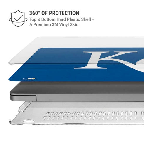 MLB Kansas City Royals - Solid Distressed MacBook Pro 14in (2021-24) Case plus Skin