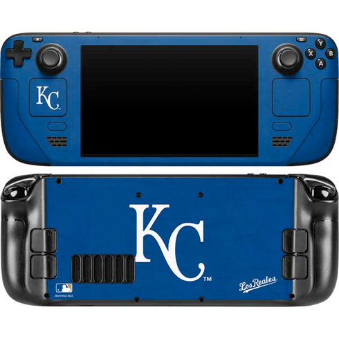 MLB Kansas City Royals - Solid Distressed Steam Deck Handheld Gaming Computer OLED Skin