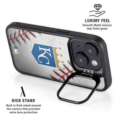 MLB Kansas City Royals Game Ball iPhone 15 Plus Kickstand Case