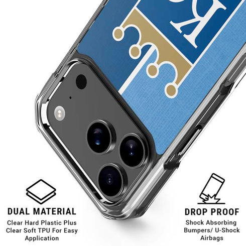 MLB Kansas City Royals Split iPhone 18 Pro Clear Case