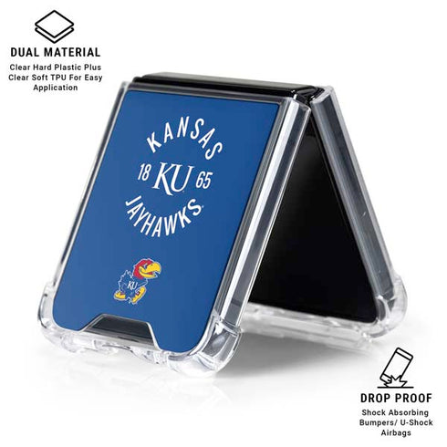 University of Kansas Jayhawks KY 1865 Galaxy Z Flip6 Clear Case