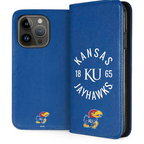 University of Kansas Jayhawks KY 1865 iPhone 15 Pro Folio Case