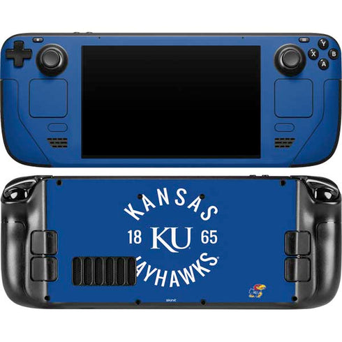 University of Kansas Jayhawks KY 1865 Steam Deck Handheld Gaming Computer OLED Skin