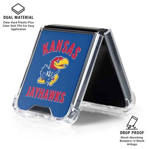 University of Kansas Jayhawks Mascot Galaxy Z Flip7 Clear Case