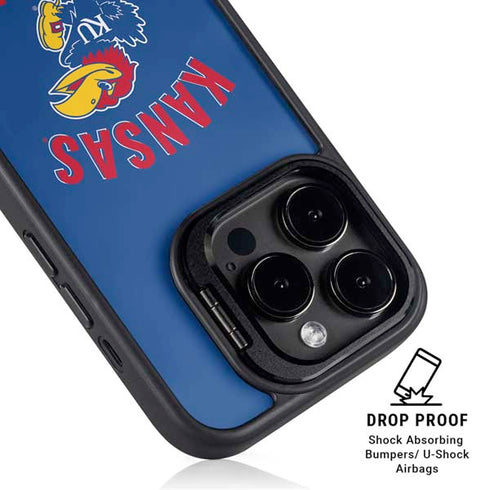 University of Kansas Jayhawks Mascot iPhone 15 Pro Kickstand Case