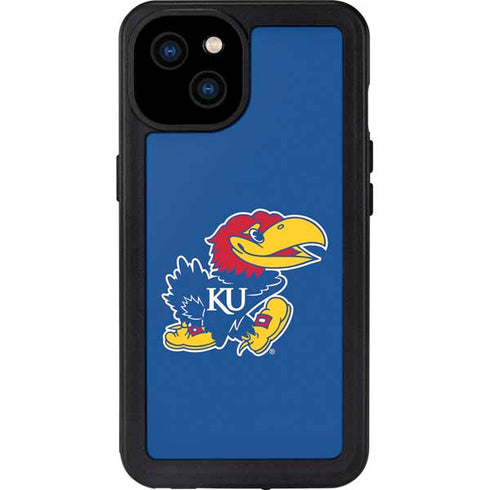 University of Kansas Jayhawks Mascot Outline iPhone 15 Plus Waterproof Case