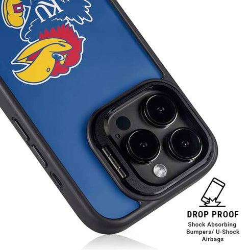 University of Kansas Jayhawks Mascot Outline iPhone 15 Pro Max Kickstand Case