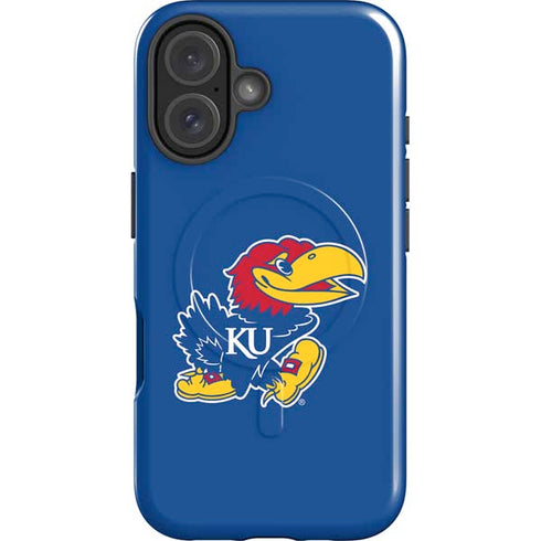 University of Kansas Jayhawks Mascot Outline iPhone 16 Magsafe Impact Case