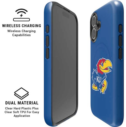 University of Kansas Jayhawks Mascot Outline iPhone 16 Magsafe Impact Case