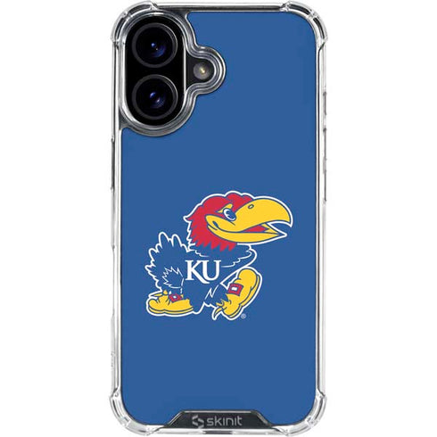 University of Kansas Jayhawks Mascot Outline iPhone 16 Plus Clear Case