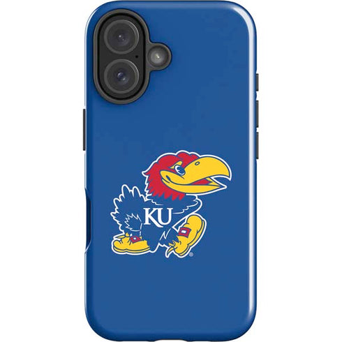 University of Kansas Jayhawks Mascot Outline iPhone 16 Plus Impact Case