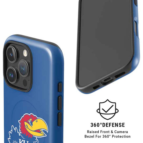 University of Kansas Jayhawks Mascot Outline iPhone 16 Pro Max Magsafe Impact Case