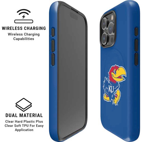University of Kansas Jayhawks Mascot Outline iPhone 16 Pro Max Magsafe Impact Case