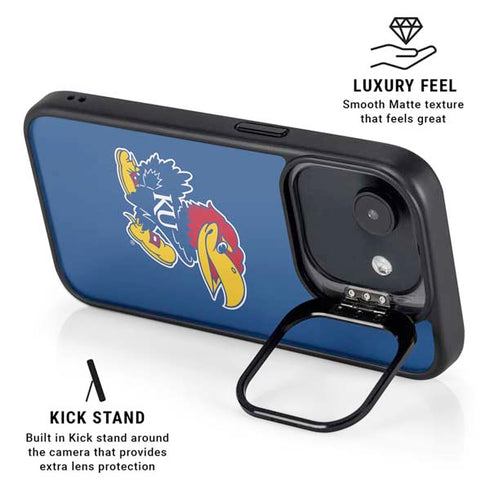 University of Kansas Jayhawks Mascot Outline iPhone 16e Kickstand Case
