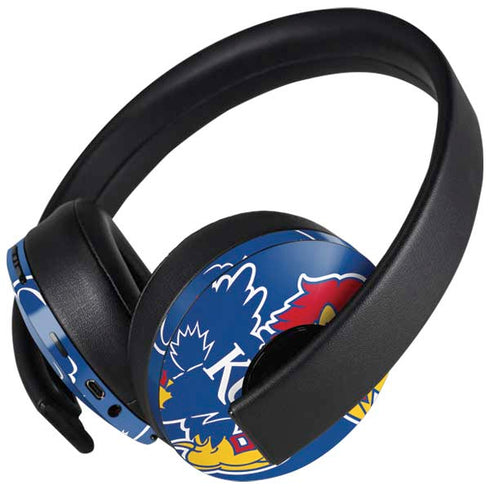 University of Kansas Jayhawks Mascot Outline PlayStation 4 Gold Wireless Headset Skin