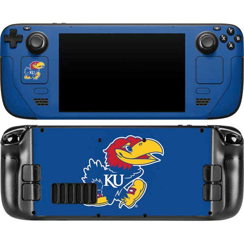 University of Kansas Jayhawks Mascot Outline Steam Deck Handheld Gaming Computer Skin