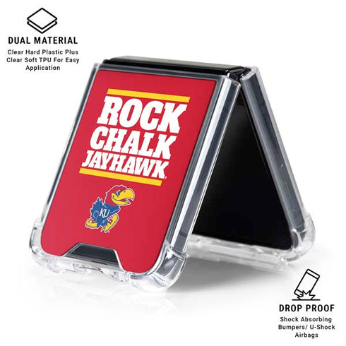 University of Kansas Rock Chalk Jayhawk Galaxy Z Flip6 Clear Case