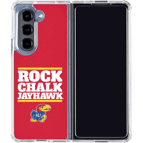 University of Kansas Rock Chalk Jayhawk Galaxy Z Fold5 5G Clear Case