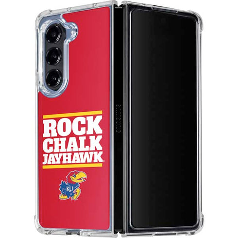 University of Kansas Rock Chalk Jayhawk Galaxy Z Fold5 5G Clear Case