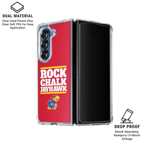 University of Kansas Rock Chalk Jayhawk Galaxy Z Fold6 Clear Case