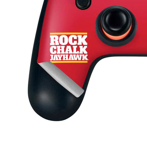 University of Kansas Rock Chalk Jayhawk Google Stadia Controller Skin