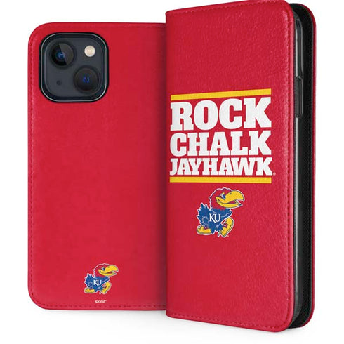 University of Kansas Rock Chalk Jayhawk iPhone 15 Plus Folio Case