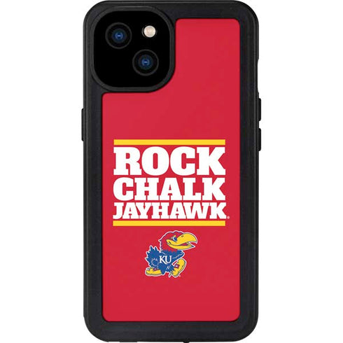 University of Kansas Rock Chalk Jayhawk iPhone 15 Plus Waterproof Case