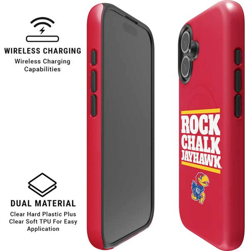 University of Kansas Rock Chalk Jayhawk iPhone 16 Magsafe Impact Case