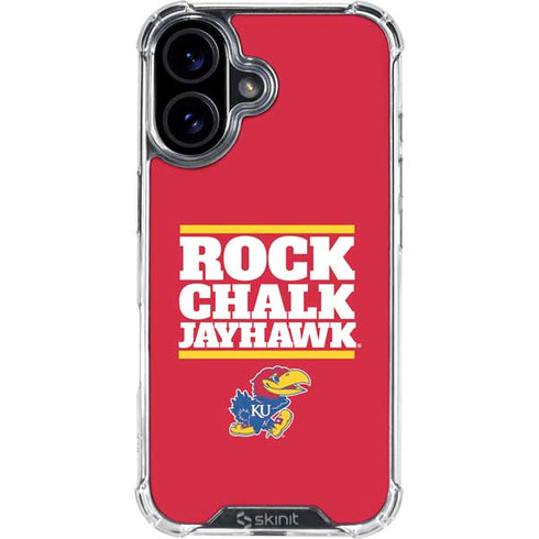 University of Kansas Rock Chalk Jayhawk iPhone 16 Plus Clear Case