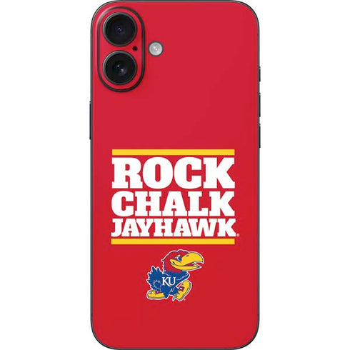University of Kansas Rock Chalk Jayhawk iPhone 16 Plus Skin