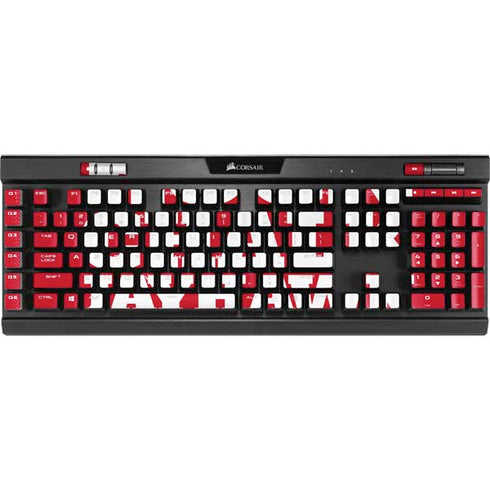 University of Kansas Rock Chalk Jayhawk K95 RGB PLATINUM Mechanical Gaming Keyboard Skin