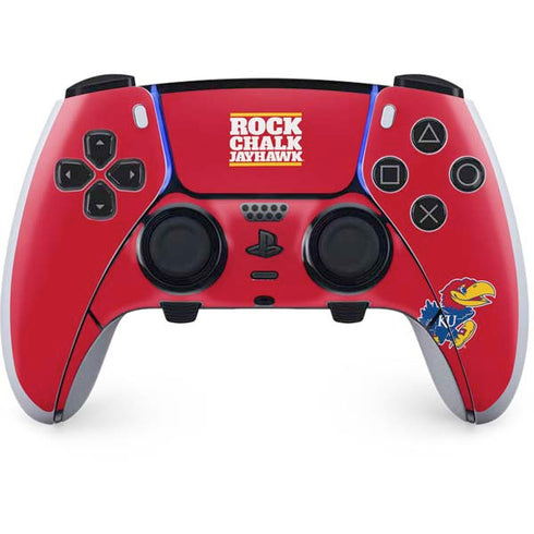 University of Kansas Rock Chalk Jayhawk PS5 DualSense Edge Pro Controller Skin