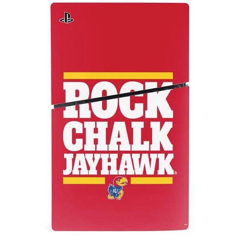 University of Kansas Rock Chalk Jayhawk PS5 Slim Digital Edition Console Skin