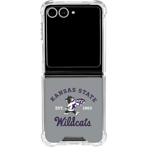 Kansas State University Wildcats Est 1863 Galaxy Z Flip7 Clear Case