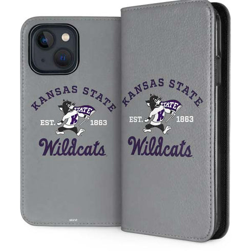 Kansas State University Wildcats Est 1863 iPhone 15 Plus Folio Case