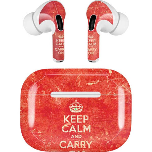 Keep Calm and Carry On Distressed AirPods Skins