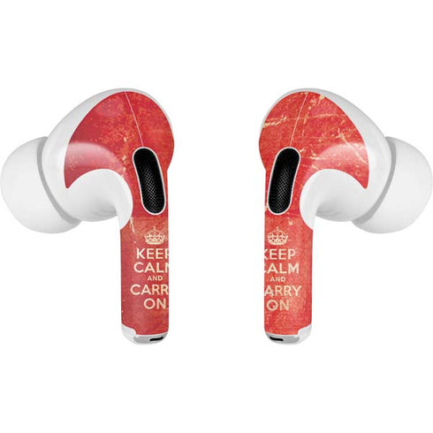 Keep Calm and Carry On Distressed AirPods Skins