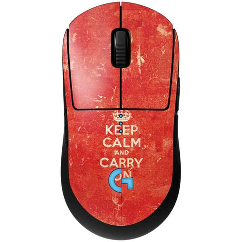 Keep Calm and Carry On Distressed G Pro Wireless Gaming Mouse Skin